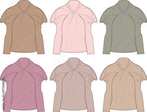 Elegant Women's Blouse Designs in Multiple Color Variations