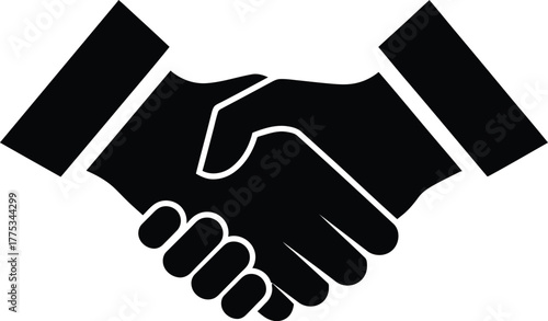 Handshake agreement icon business partnership deal collaboration vector eps silhouette