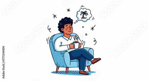 Person dreaming of vacation