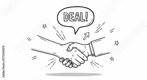 Handshake illustration representing deal