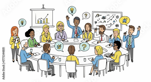 Group of people in meeting and idea.