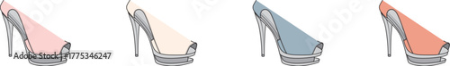 Elegant High Heel Shoes in Pastel Shades A Stylish Accessory Collection for Fashion and Design