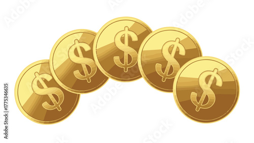 Golden coins with euro and dollar signs stacked representing money and finance