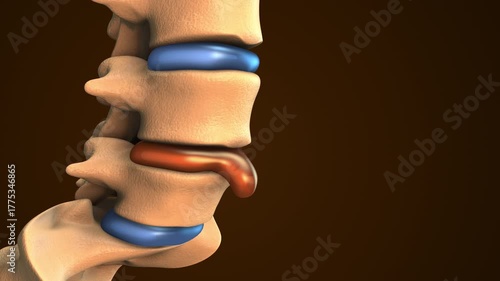 Spinal Disc Herniation Shown in Medical Animation