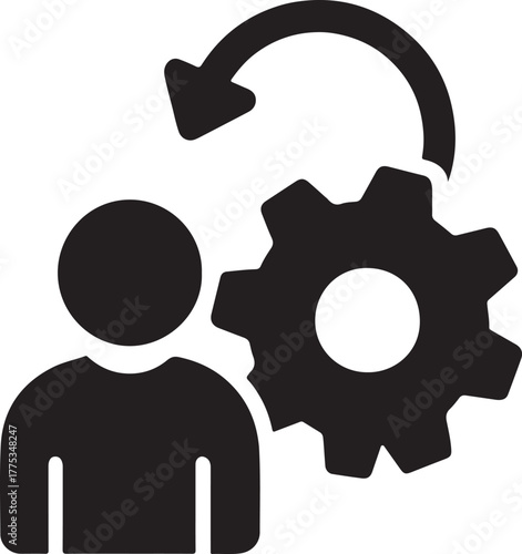   Process automation machine gear vector, perfect for business, engineering, or workflow design.