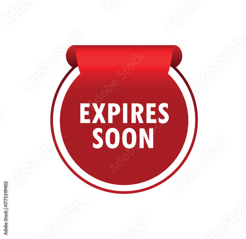 expires soon label on white background