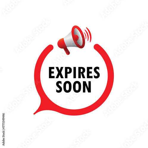 expires soon label on white background
