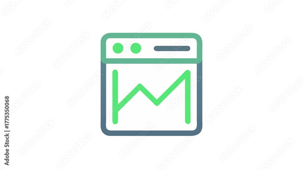 Stylized chart window demonstrating growth in simple graphic form