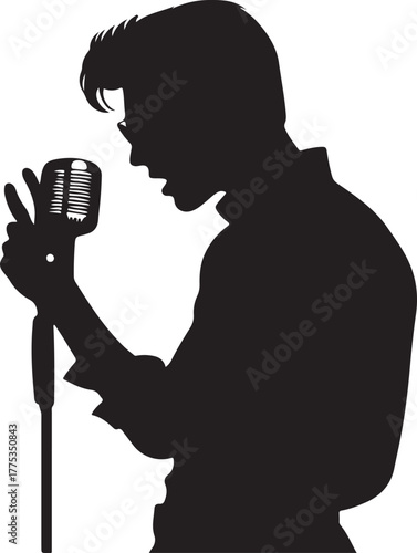 Pop Singer Silhouette Vector