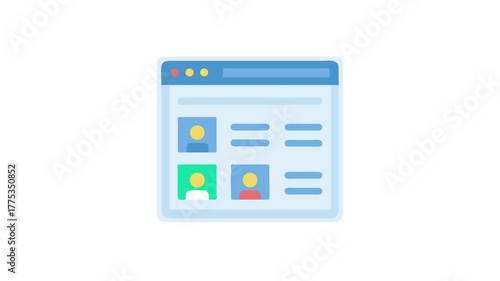 User interface with contact profiles in flat cartoon style