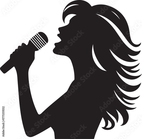 Pop Singer Silhouette Vector