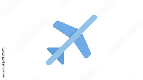 Airplane icon illustration in flat design with blue colors