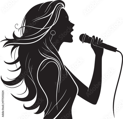 Pop Singer Silhouette Vector