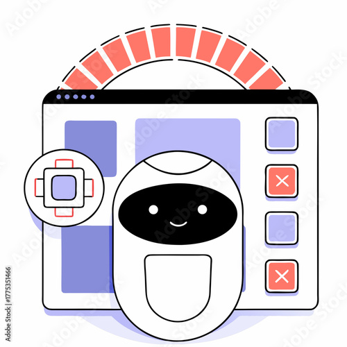 Ai Assistant Chatbot with Dashboard vector illustration 
