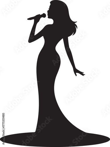Pop Singer Silhouette Vector