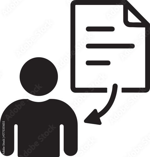 Project handoff and task delegation icon vector, ideal for teamwork, business, or workflow design.