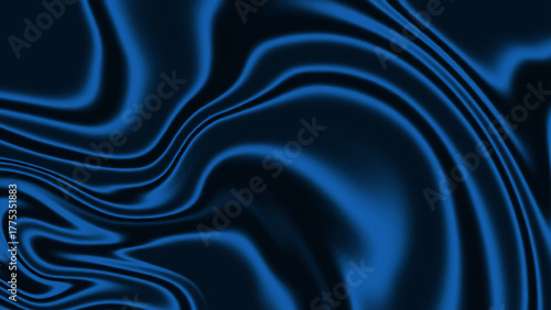 Luxurious royal blue and black satin or silk texture with smooth folds.