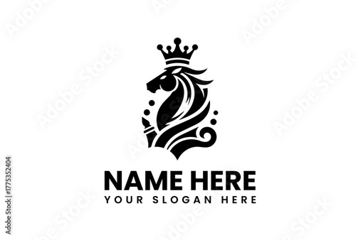 Elegant Horse Logo with Crown for Branding and Identity Solutions