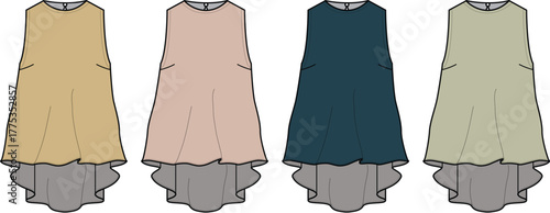 Elegant Sleeveless Tunics in Varied Colors