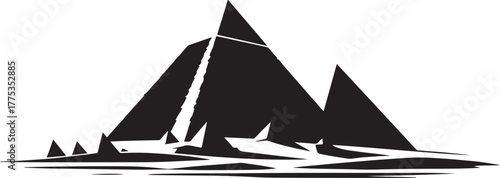 Pyramids of Giza Silhouette Vector