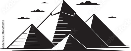 Pyramids of Giza Silhouette Vector