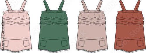 Stylish Summer Sundresses A Collection of Adorable Designs in Various Colors for Girls' Fashion