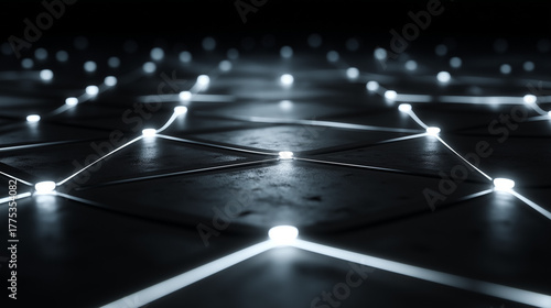 Cybernetic Network: A captivating display of interconnectedness, illuminating the digital landscape with glowing nodes and intricate pathways, highlighting the essence of modern technology.