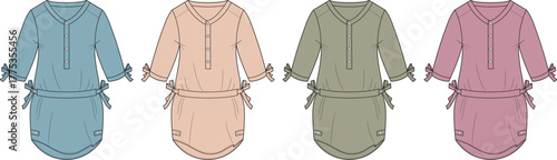 Colorful Tunics Stylish Clothing Design for Fashionable Casual Wear in Various Colors