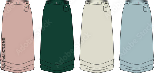 Stylish Skirt Designs A Collection of Elegant Women's Fashion with Various Colors and Styles