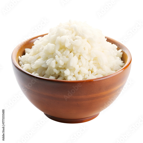 Wallpaper Mural Plain Cooked Rice — White Grain Food in Bowl Isolated on Transparent Background. Torontodigital.ca
