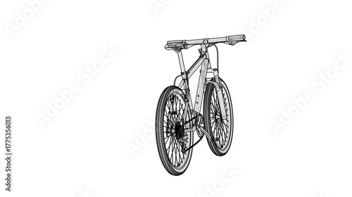 old bicycle isolated on white