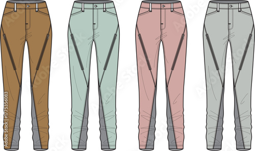 Four Fashionable Trouser Designs in Various Color Options