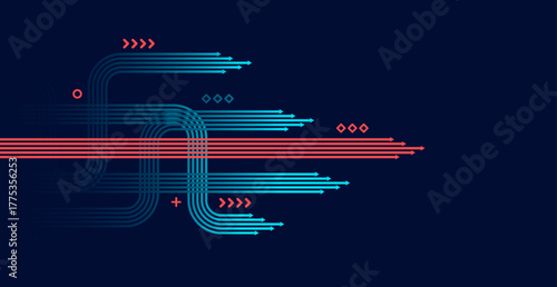 Abstract arrow direction. Technology background