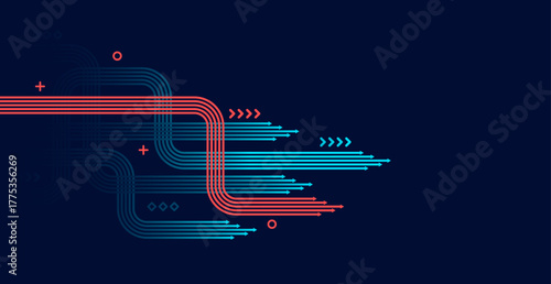 Abstract arrow direction. Technology background
