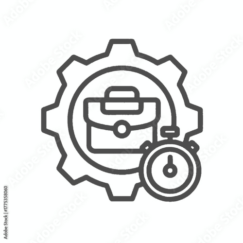 Business process optimization icon illustrating efficient workflow, professional task management, and timely project delivery