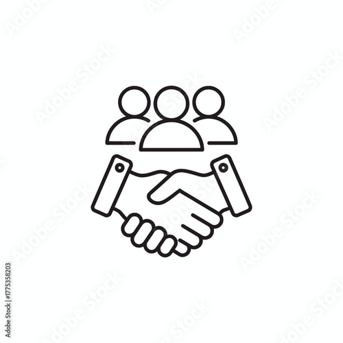Teamwork and Partnership Icon A Symbol of Collaboration and Agreement