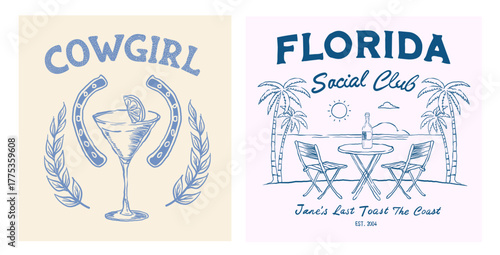 Hand drawn cocktail club, St. Patrick’s Day Typography T Shirt Design