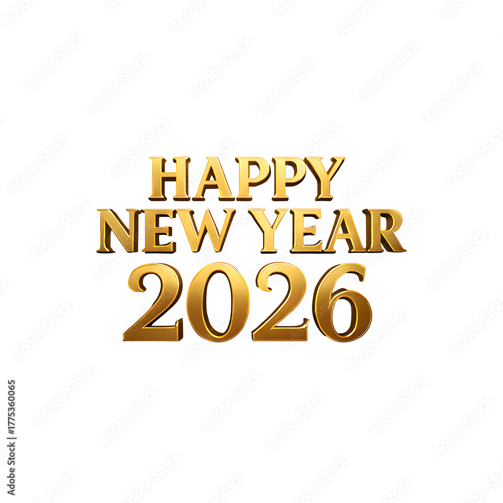 Fototapeta premium Happy New Year 2026 Gold Text