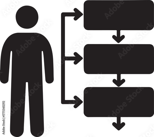 Step-by-step business flow chart vector, perfect for process, planning, or project management design.