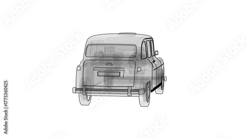 Modern 3D car rotating in a seamless 360-degree loop.