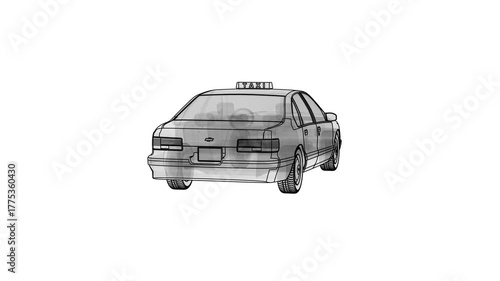 Modern 3D car rotating in a seamless 360-degree loop.