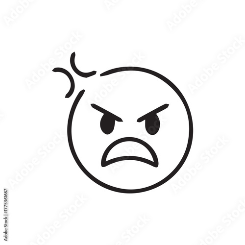 Anger Emoji: A stark illustration of an angry face, conveying strong emotions of rage and frustration. 