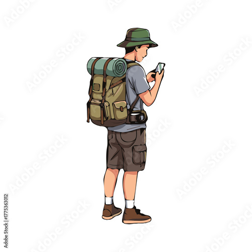 vector illustration of a tourist