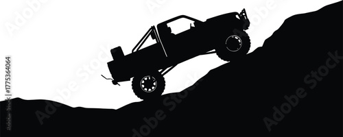 Off Road Truck Climbing Hill Silhouette mountain, off road, truck, climbing, hill, mountain, terrain, offroading, 4x4, vehicle, adventure, extreme, sport, recreation, driving, mud, dirt, rocks, rugged