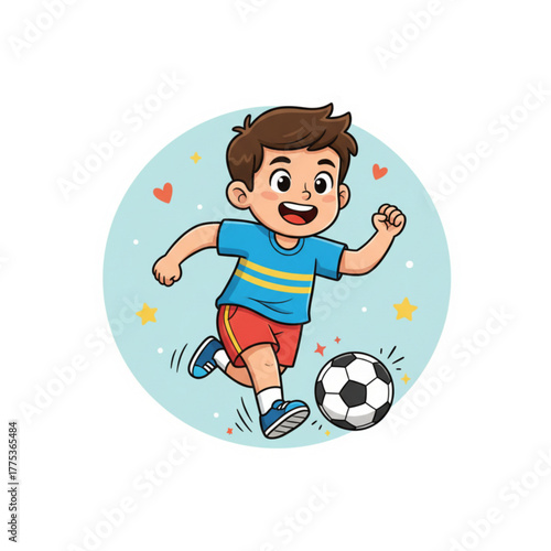 boy playing soccer