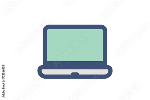 Free Download Modern stylized open notebook computer device with blank screen for digital projects - GFXLoad
