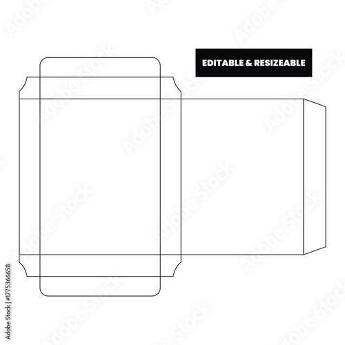 Condom box die line template
