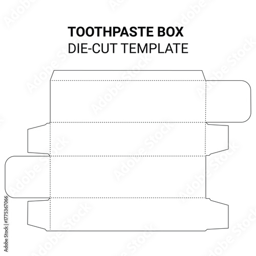 Toothpaste box die cut template