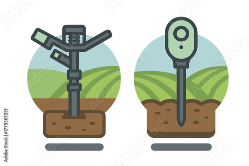 Automatic irrigation sprinkler system and soil moisture sensor probe technology