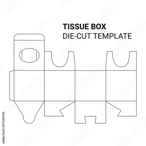 Tissue packaging box die-line template